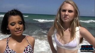 Amateur horny teen picked up on the beach and fucked in a van